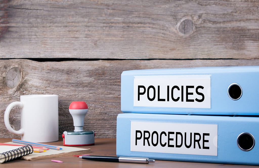 following policies and procedure